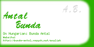 antal bunda business card